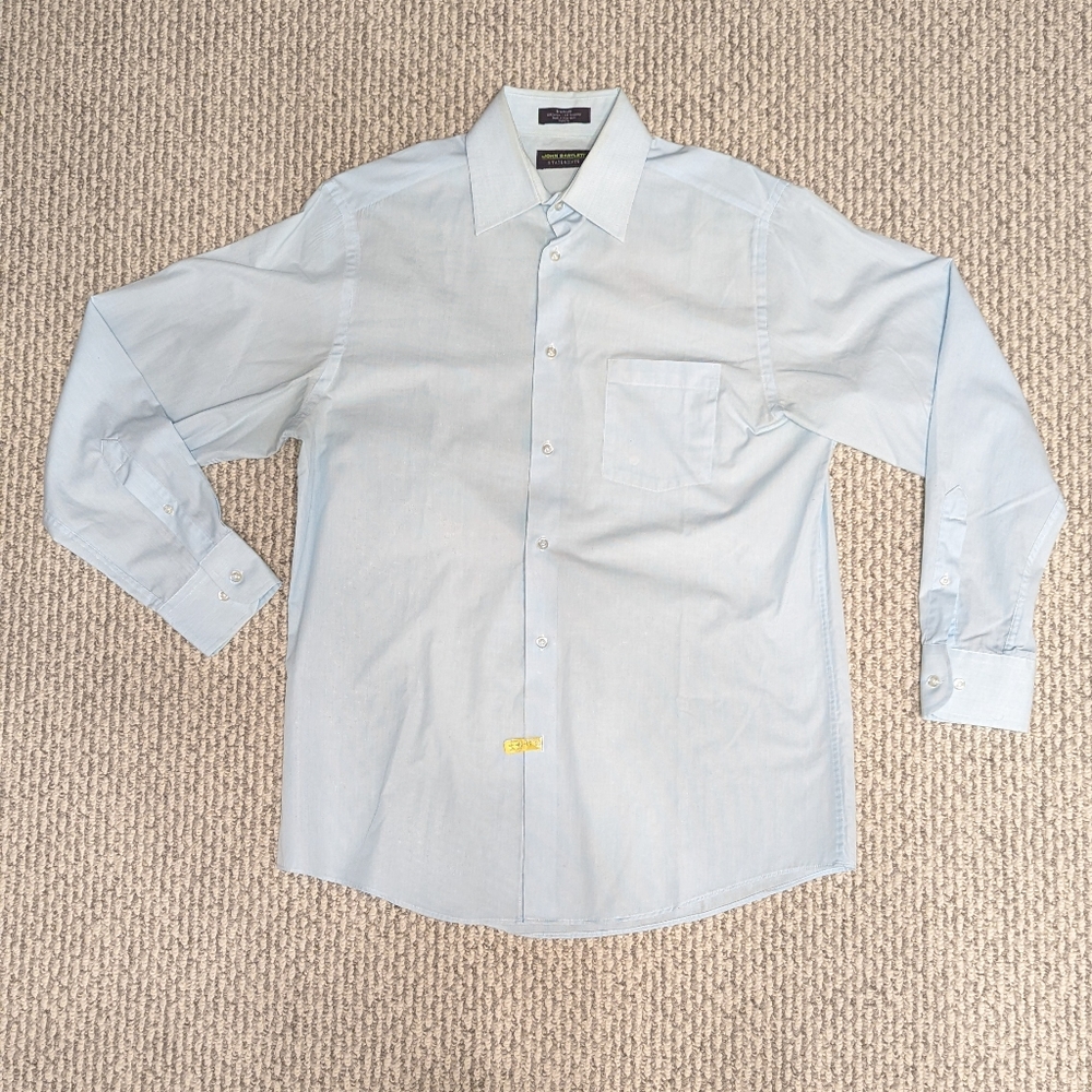 John Bartlett Statements Light Blue Micro-Stripe Dress Shirt – (15.5 34/35)